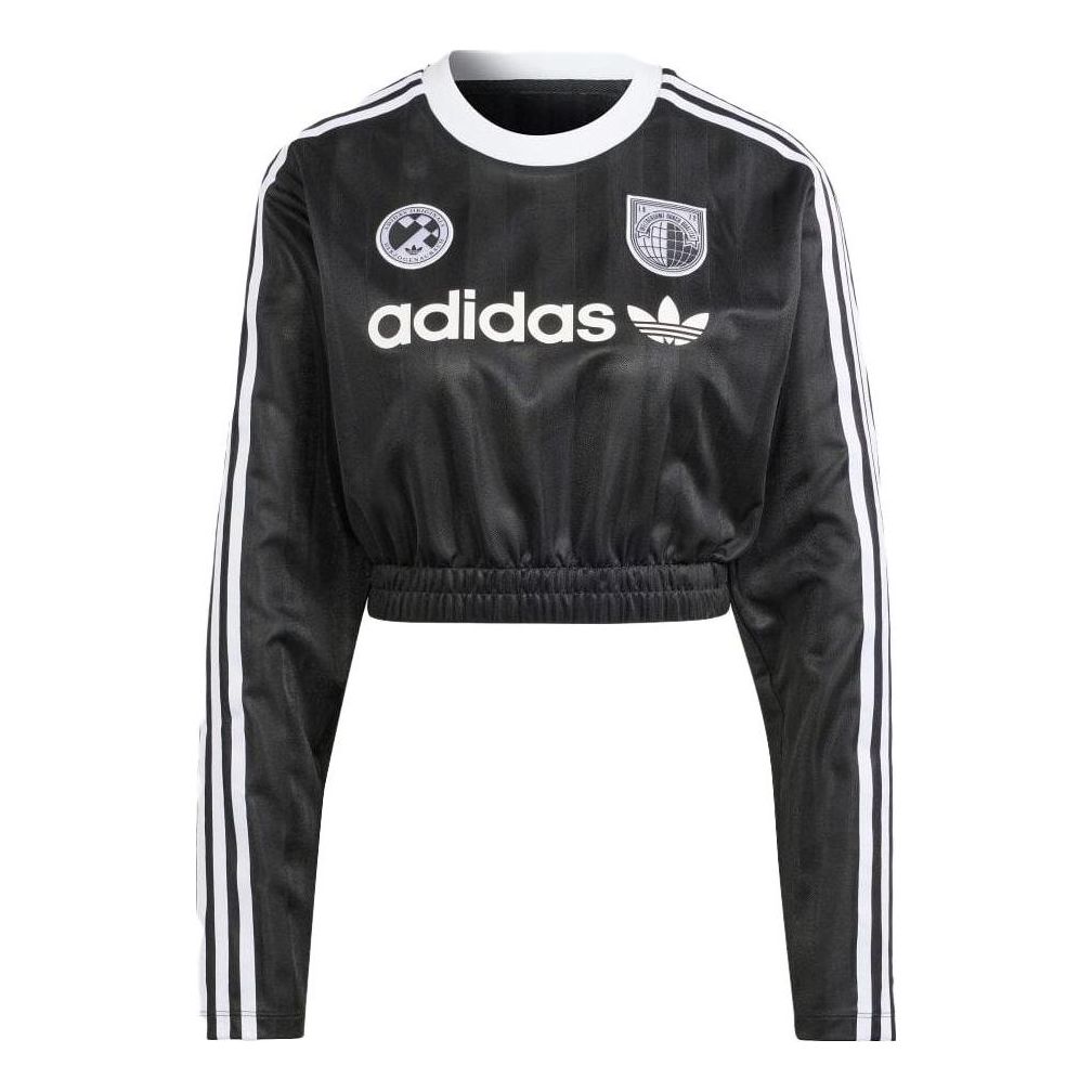 (WMNS) adidas Long Sleeve Crop Tee 'Black' IR9802