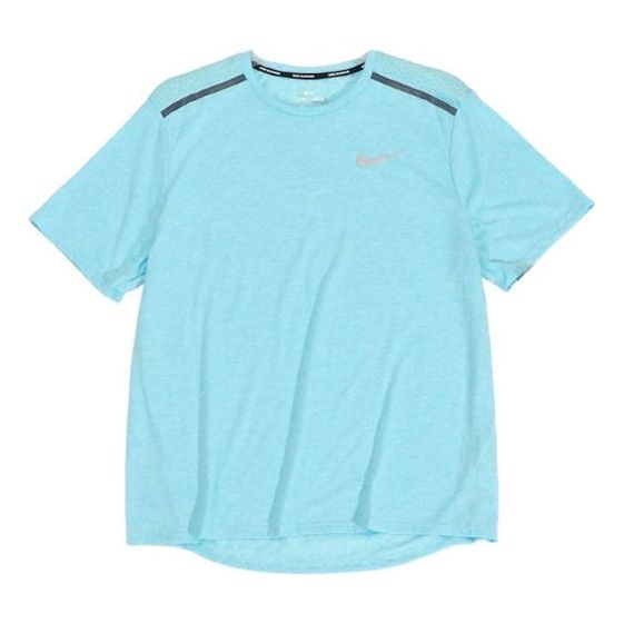 Men's Nike Solid Color Quick Dry Breathable Sports Training Short Sleeve Blue T-Shirt 892814-482
