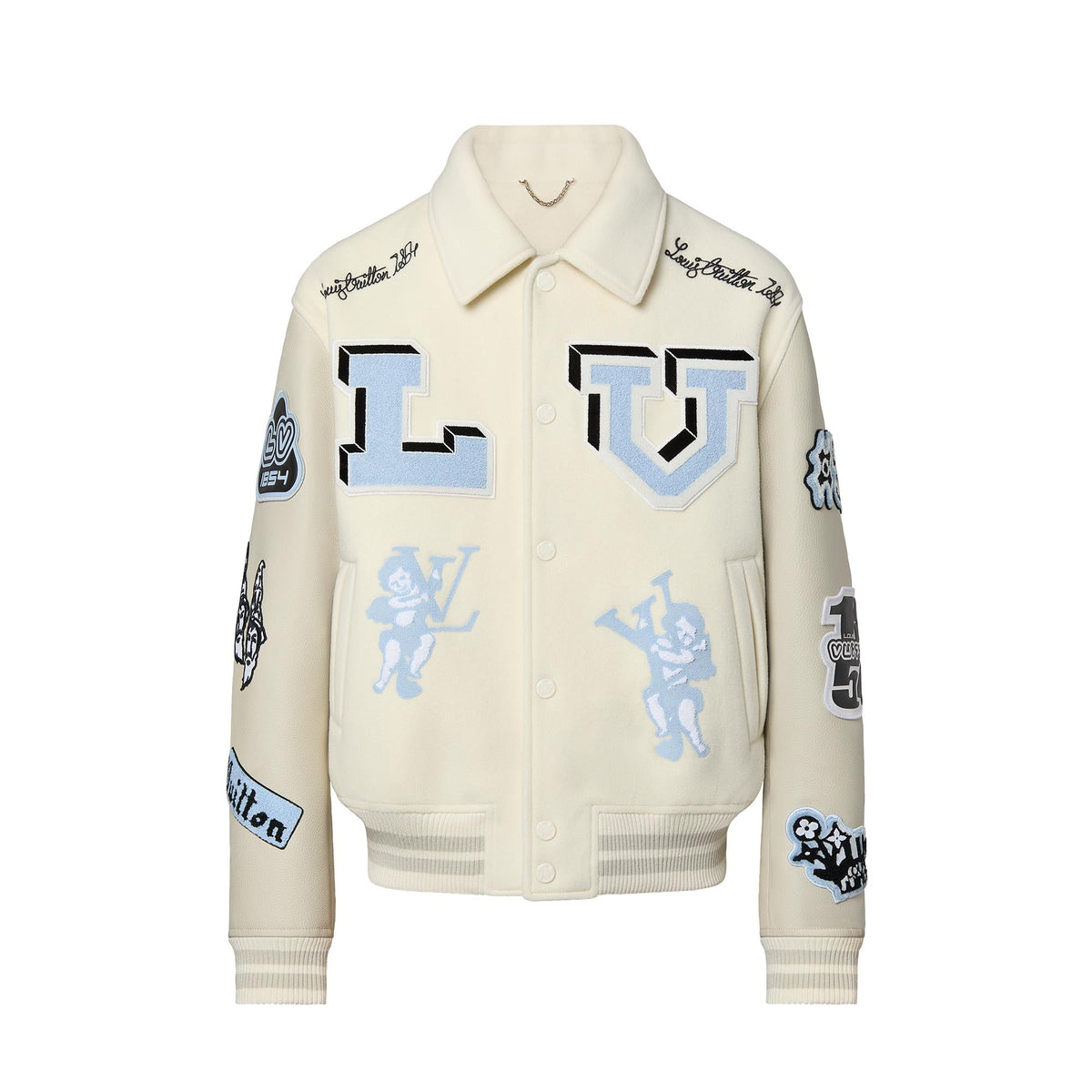 LOUIS VUITTON FW22 VARSITY JACKET CREAM